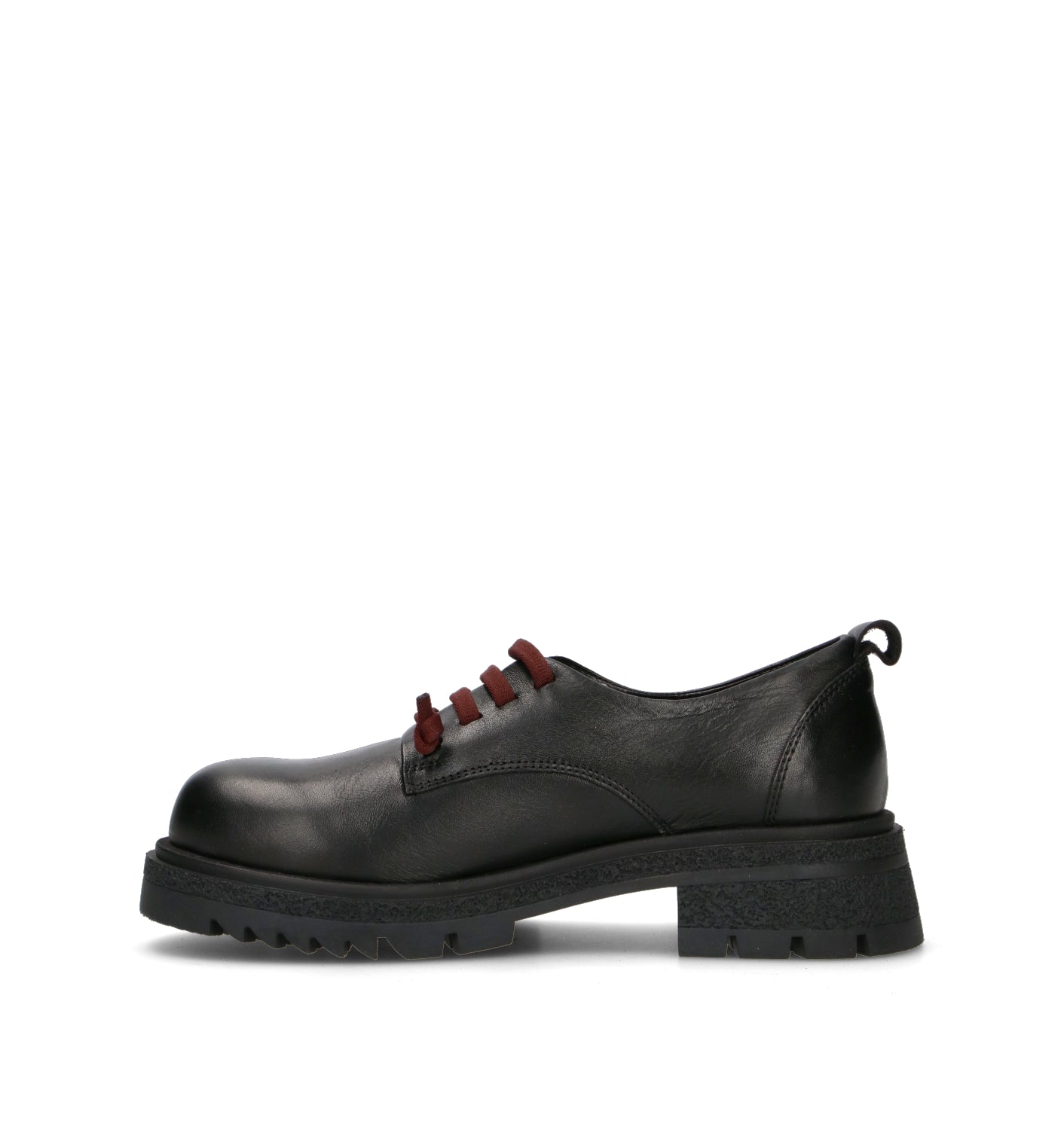 BUENO Stringata donna nera in pelle