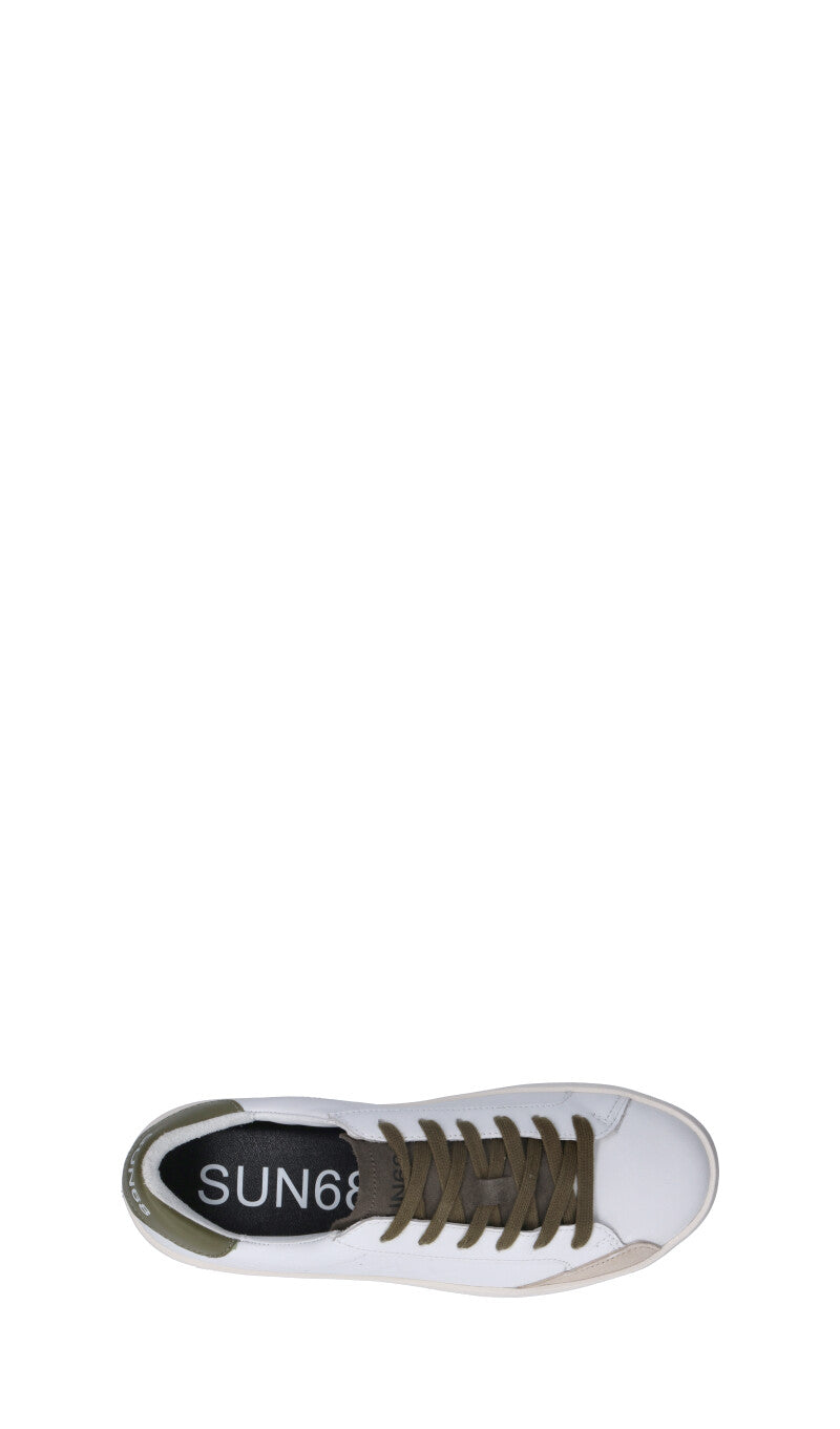 SUN68 Sneaker uomo bianca/oliva in pelle
