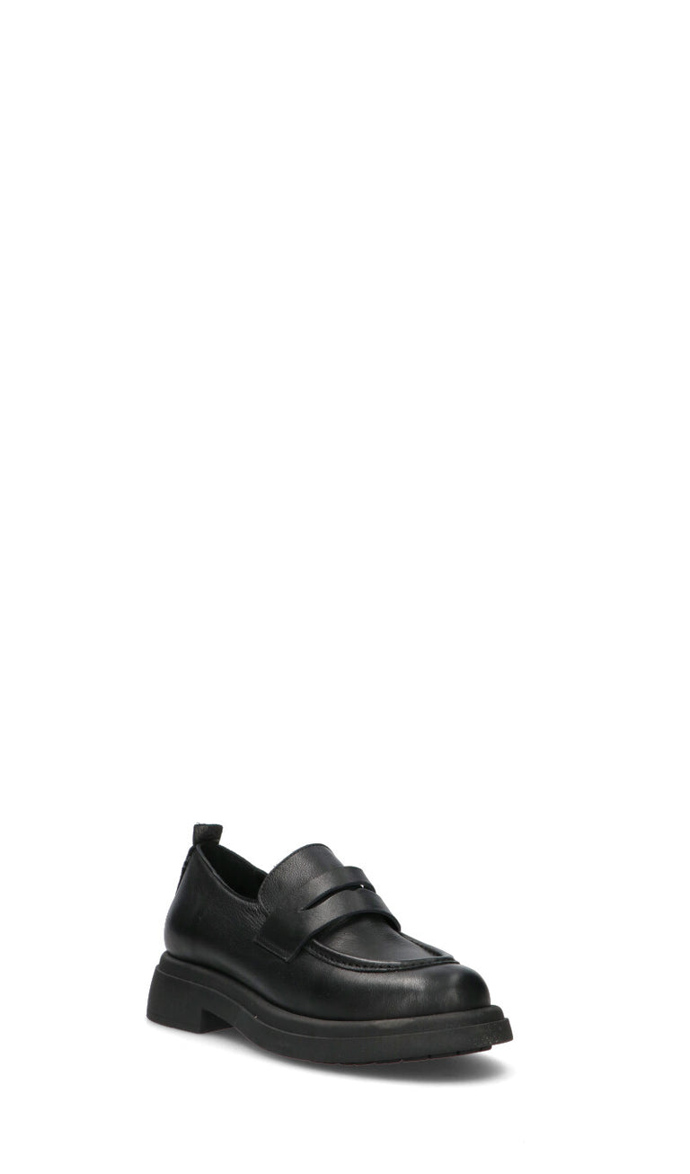 BUENO Mocassino donna nero in pelle