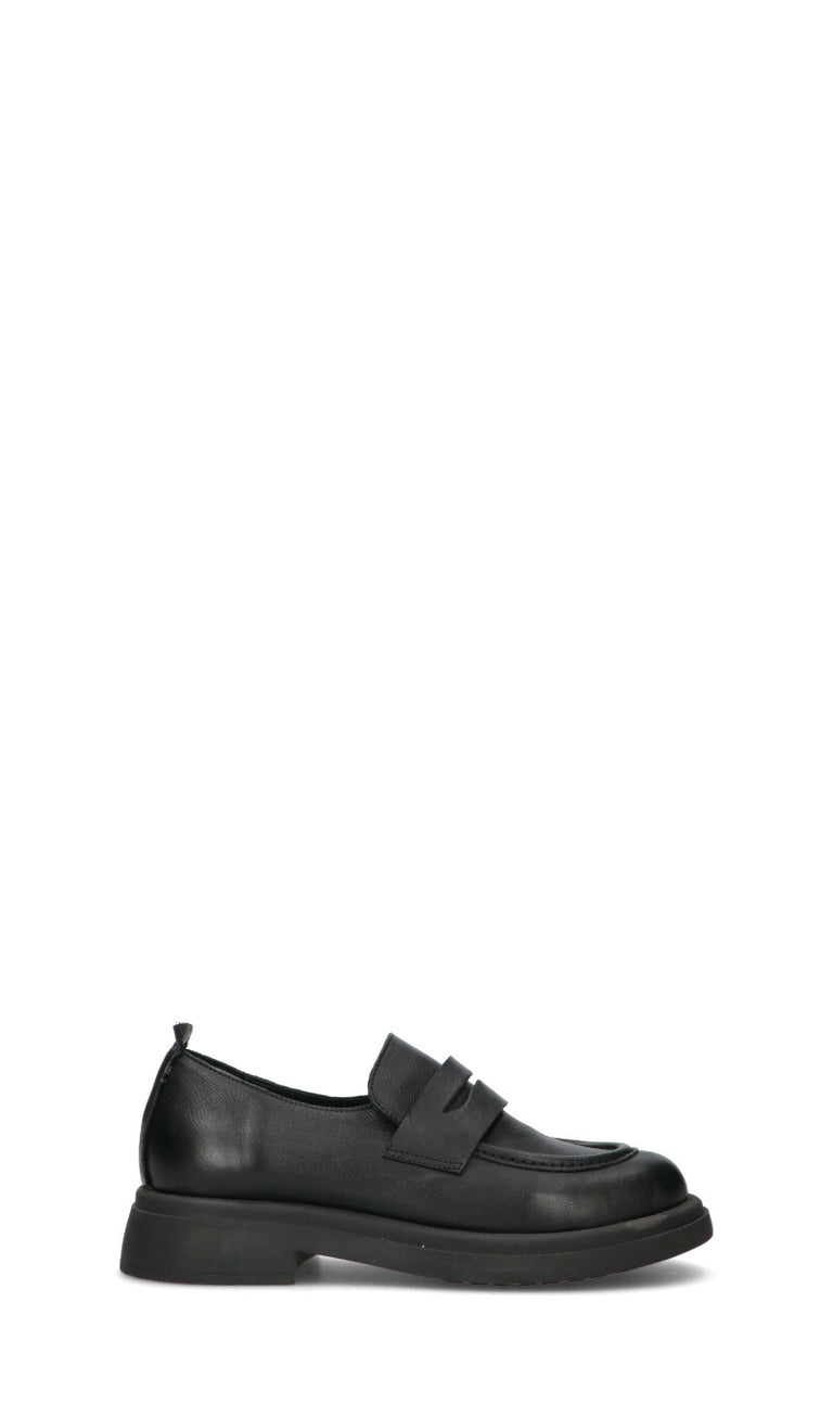 BUENO Mocassino donna nero in pelle