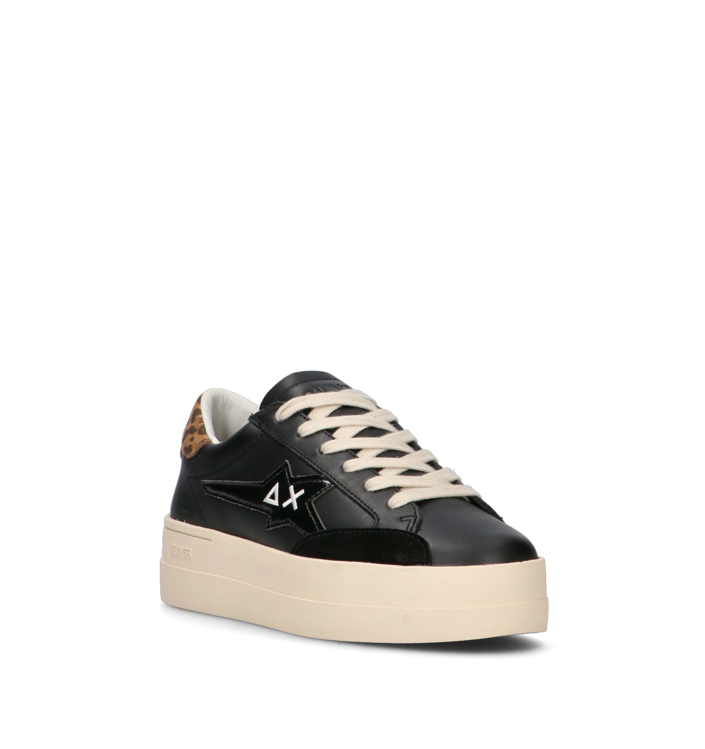 SUN68 Sneaker donna nera in pelle