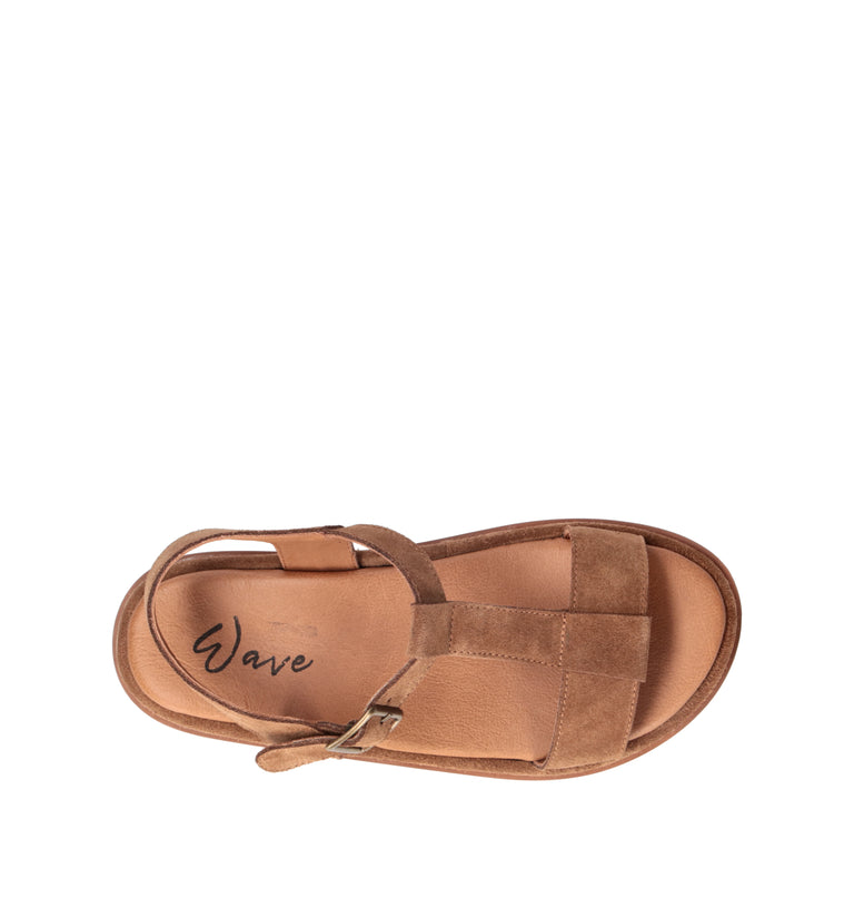 WAVE Sandalo donna marrone in suede