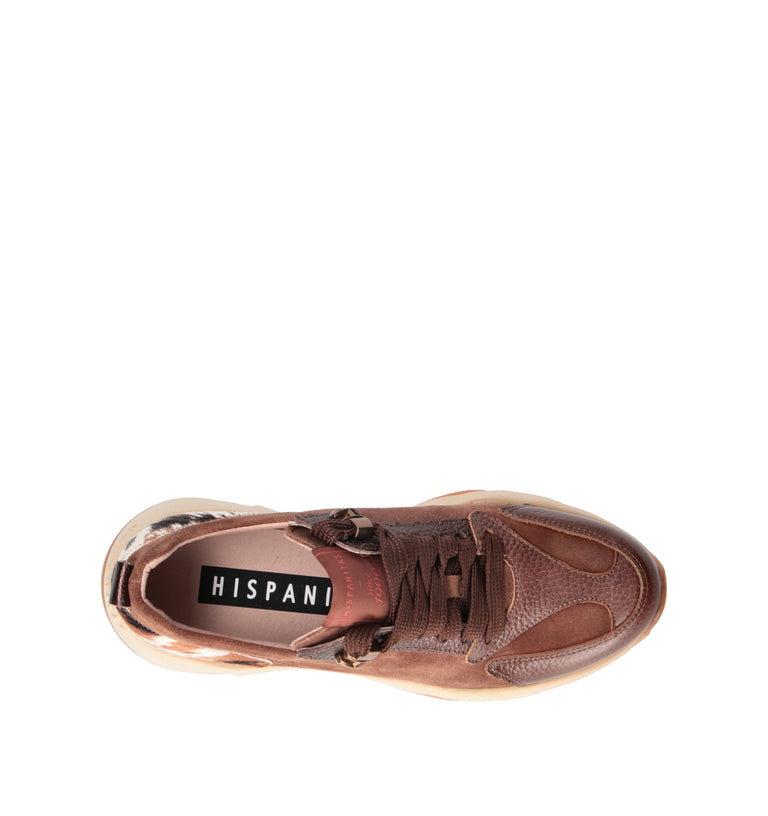 HISPANITAS Sneaker donna marrone in suede
